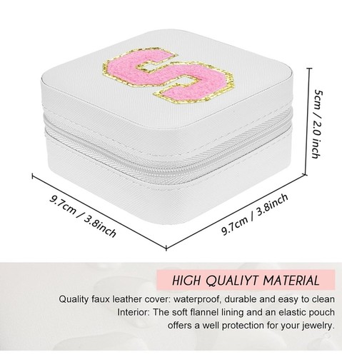 Initial S Travel Jewelry Box Case Organizer, Teen Girls Gifts, Small - Picture 4 of 10
