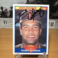 1989 Score - #630 Sandy Alomar Jr. (RC) Autograph IP Spring Training.