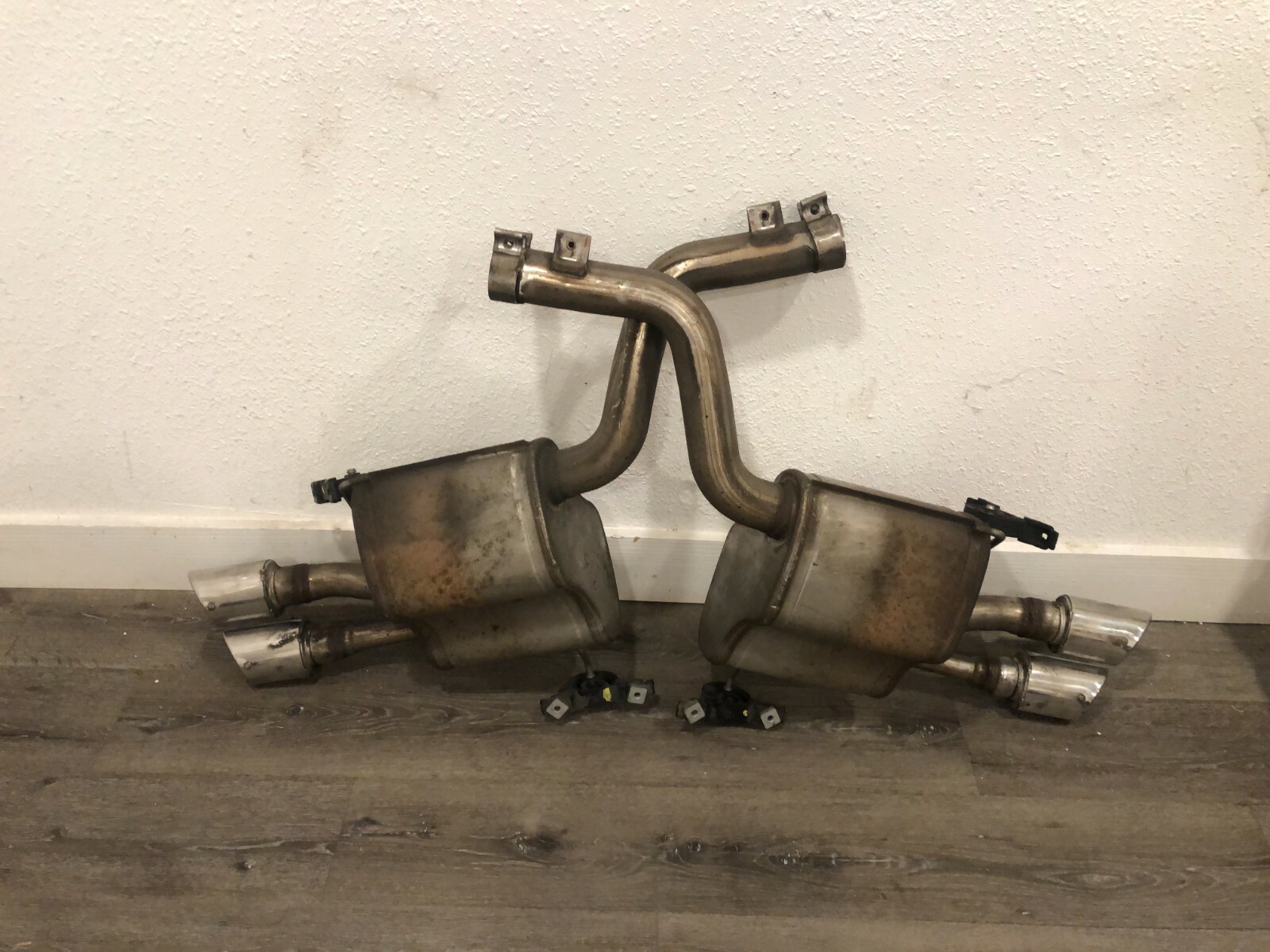  03-2012 MASERATI QUATTROPORTE M139 REAR L&R DUAL EXHAUST MUFFLER PIPE PAIR OEM