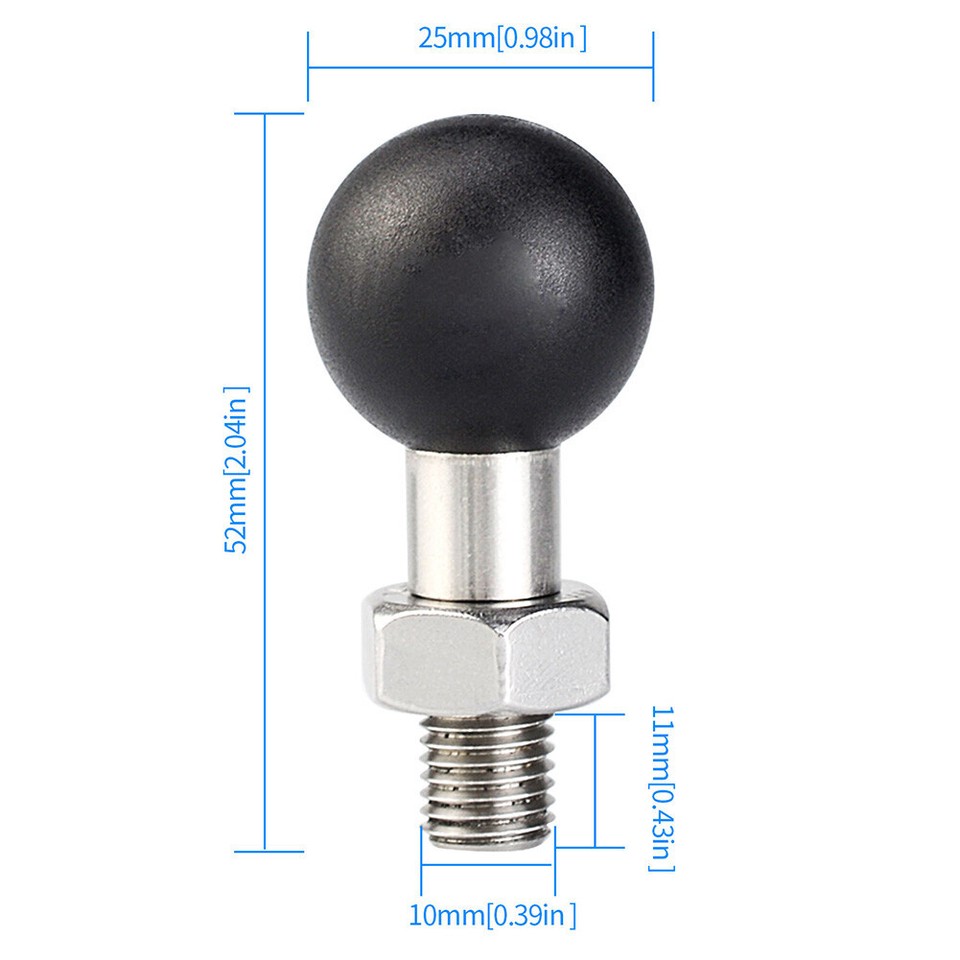 A 25mm Ball Base M10 M8 Screw Mounts Mirror Seat Ball Head Ball Head