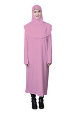 Muslim Women Long Dress Prayer Robe Abaya Kaftan Headscarf Overhead Khimar Niqab
