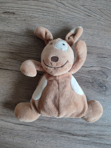 DOG BLANKET OBAIBI BROWN BEIGE WHITE COCKADE 20CM VGC