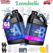 Epoxy Resin 64OZ - Crystal Clear Epoxy Resin Kit - No Yellowing No Bubble Art Re