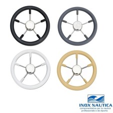 VOLANTE TIMONE Ø35 CM A 5 RAZZE INOX E POLIURETANO - BARCA GOMMONE VARI COLORI