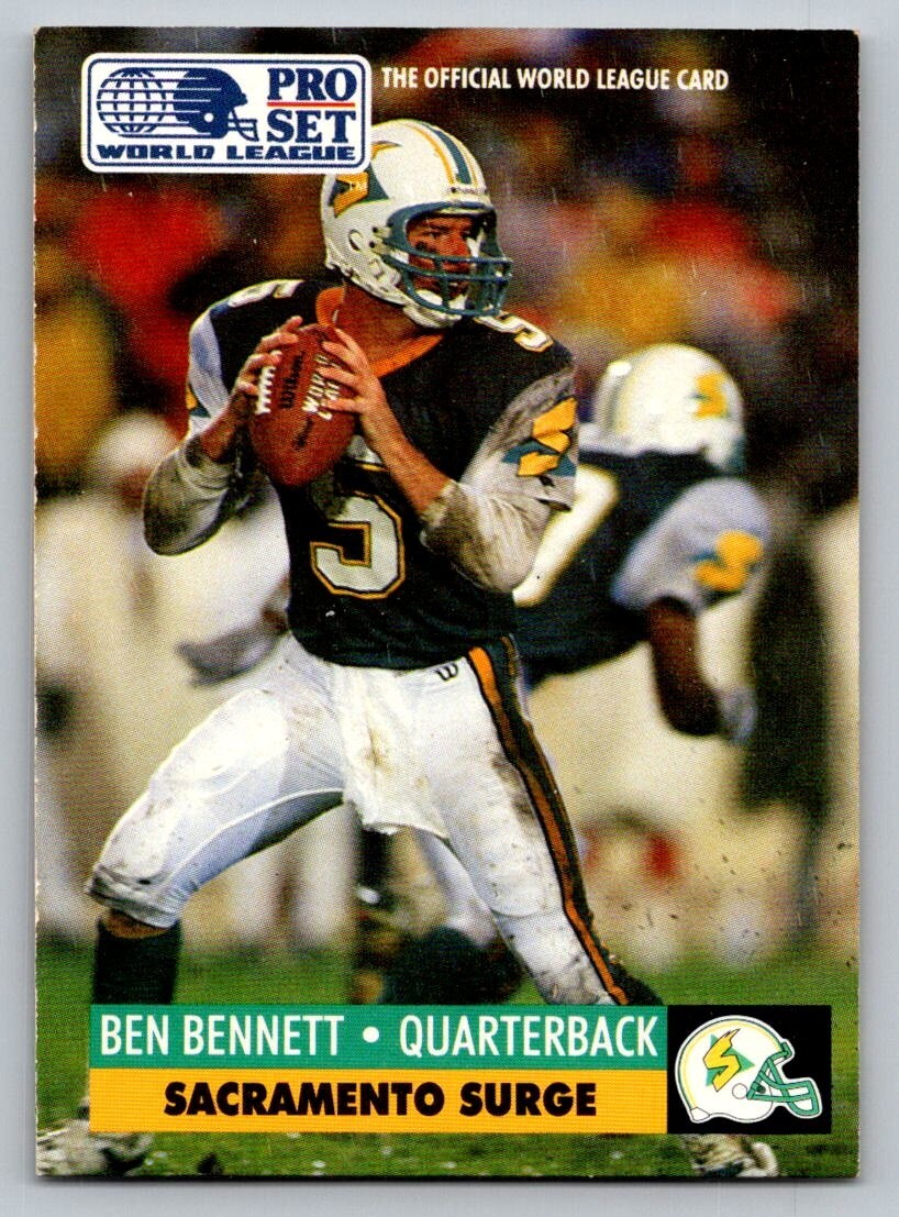 1991 Pro Set - Wlaf Inserts Ben Bennett #28 (RC)