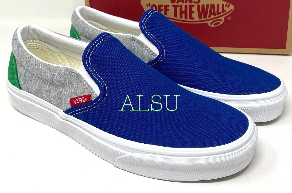 VANS Slip On Women s Size 8.5 9 9.5 Low Top Coastal Grey Navy