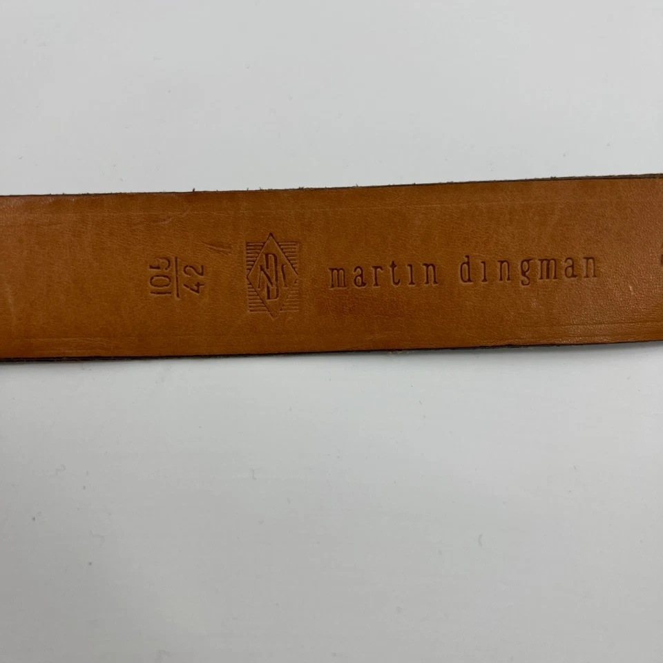 Cinturón Martin Dingman para Hombres 42 Marrón Oscuro Texturizado Grano de Caimán Piel de becerro Italiana Foto 3 de 4