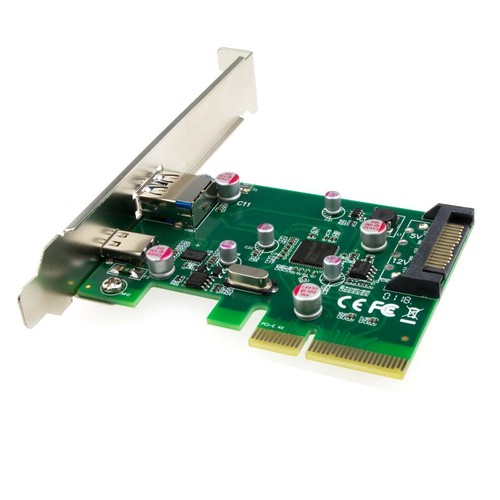 PCI-Express USB 3.0 Karte Typ C & USB A Buchse mit Low Profile Halterung - Bild 5 von 6