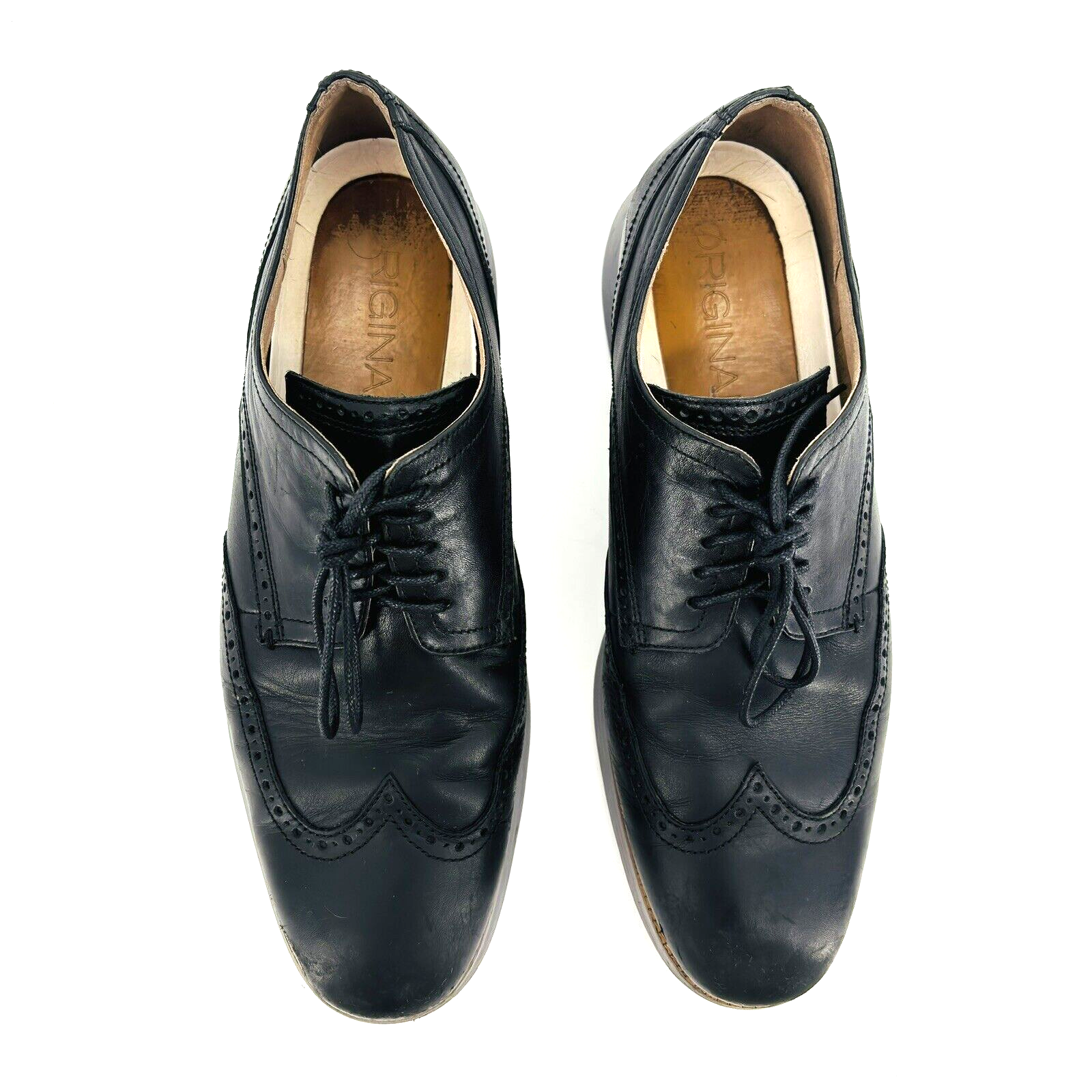 SAOLA Scarpe Oxford originali Grand Wingtip 12 M Cole Haan da uomo C26470 in pelle nera