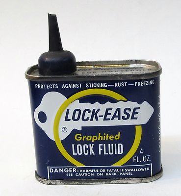 1948 AGS LOCK-EASE GRAPHITED LOCK FLUID  tin SHORT 4 oz. can for guns household