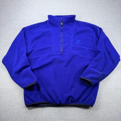 Vintage 90s Helly Hansen Fleece Pullover Mens Large Blue 1/4 Zip Sweater *FLAW