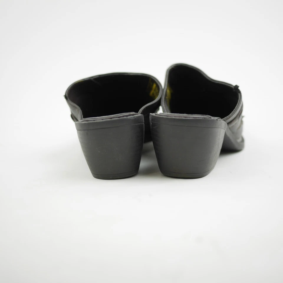 ROPER Mujer 7 - Marrón Relieve Incrustación Cuero Mulas Zuecos Punta Cerrada Tacón Foto 3 de 4