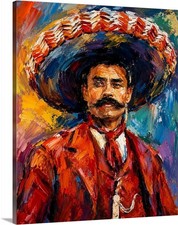 Emiliano Zapata Mexican Revolutionary Canvas Wrap Wall Art Or Poster
