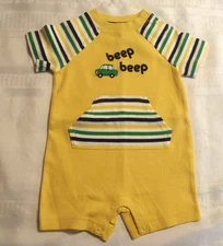 Gymboree Auto Baby 3-6 Month Yellow Romper Outfit NWT