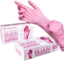 100 Nitrile Exam Gloves 3.5 Mil - Latex & Powder Free, Disposable Large, Pink 