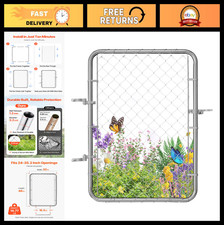 Adjustable Chain Link Fence Gate 32"x46" - Rust-Resistant Garden Panel, Fits 2-4