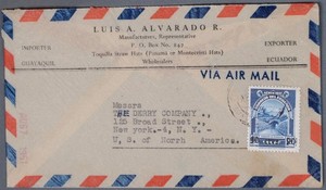 MayfairStamps Ecuador to New York NY Air Mail Cover aaz_64349