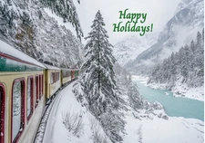 Christmas cards train travel scenic railroad theme  10  boxed with envelopes GX5