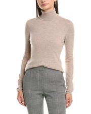 Incashmere Turtleneck Cashmere Sweater Women's Tan Xl