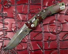 Microtech Amphibian Manual RAM-LOK Fluted Aluminum Outbreak Part. Serrated M390