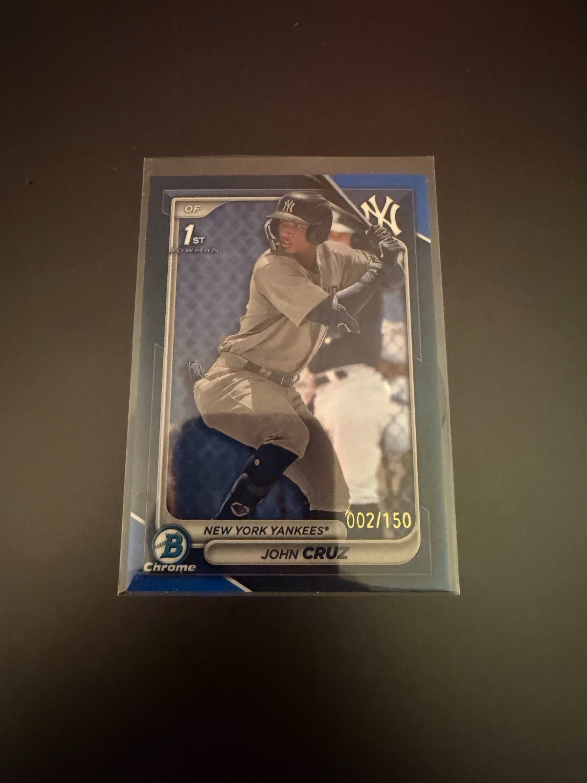 2024 Bowman Chrome Blue Refractor #BCP-77 - John Cruz /150