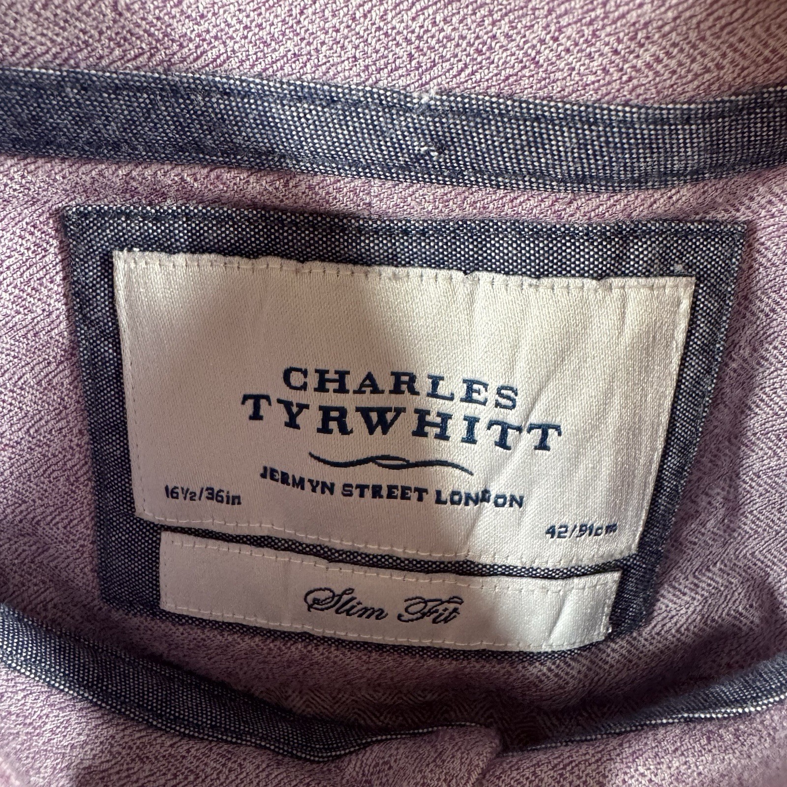 Charles Tyrwhitt Dress Shirt Mens 16.5 / 36 Pink color Slim Fit