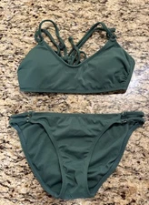 Xhilaration Ribbed Dark Green Women’s Bikini Size S