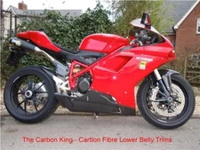 DUCATI 848 1098 1198 CARBON BELLY PANS IN PLAIN GLOSS WEAVE FIBRE FIBRE PAIR SET