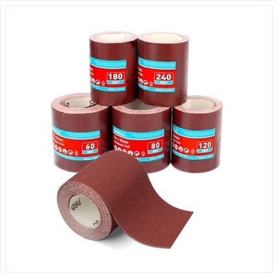 Schleifpapierrollen-Set 5 Rollen 9,3 cm x 5 m Körnung 60-240 Aluminiumoxid