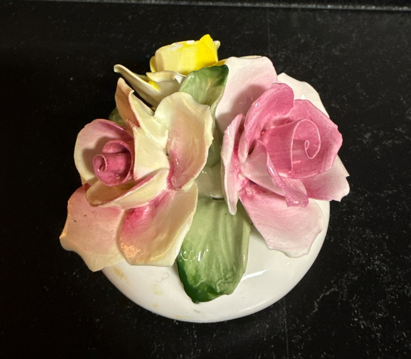 Vintage Healacraft England Bone China Porcelain Rose Posy Floral Bouquet Pink Ye