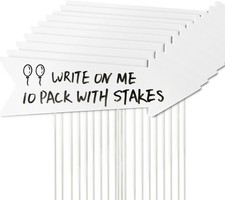 Blank Arrow Signs W/ Stakes 16 x 5 IN Pack of 10 W/ Fiberglass Stake Custom DIY