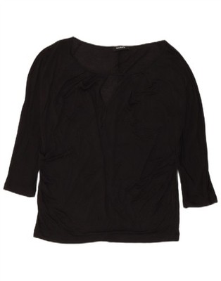 Max & Co. Damen Top 3/4-Arm UK 14 Medium schwarz Seide CP01