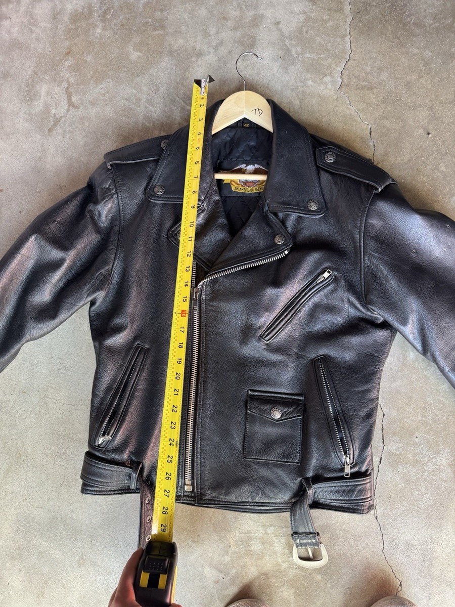 Vintage Harley-Davidson Black Embossed Eagle Leather Jacket Size
