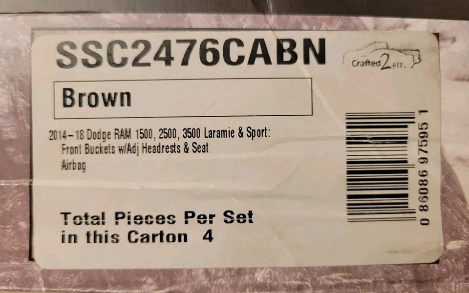 2014-2018 Dodge Ram Front Seats Carharrt Seat Saver Brown Duck Weave - Image 3 of 4