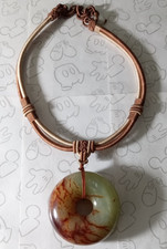 Jade Jadeite Donut Necklace Large Thick Heavy Bi Pi