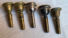 5 très anciens embouchures trombone, tuba / corne de ténor "Lidl", "6-ET", "Circe 9A"