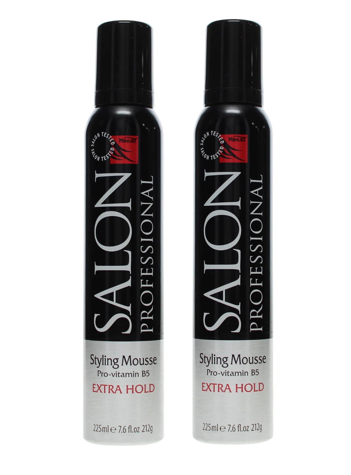 2x Minuet Salon Professional Styling Mousse Extra Hold 225 ml