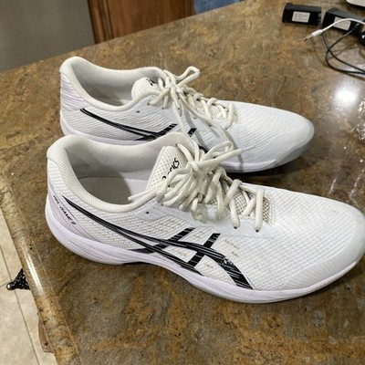 Size 10.5 - Asics Solution Swift FF White Black buttons of soles are worn