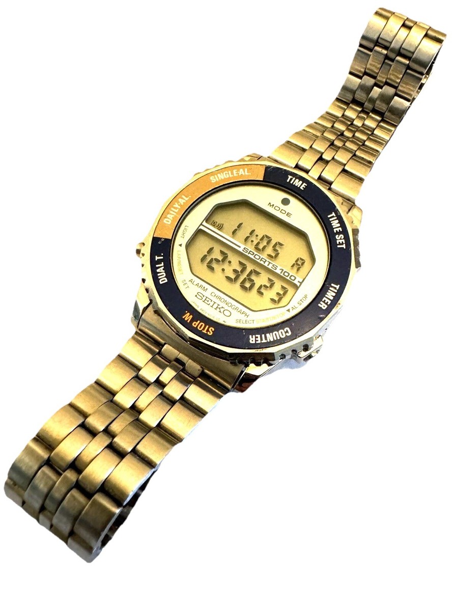 Seiko Astronaut Watch A829-6019 Rotocall Alarm Chronograph Sports