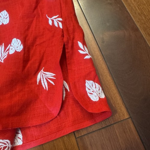 NWT Ann Taylor linen blend Sheath Dress Sz:XS Embroidered Belted Red/white Lined - Picture 11 of 13