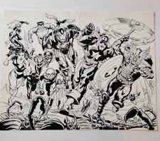 Original Comic Art ~ AVENGERS # 60 DPS 2002 ~ Kieron Dwyer ~ signed by Stan Lee