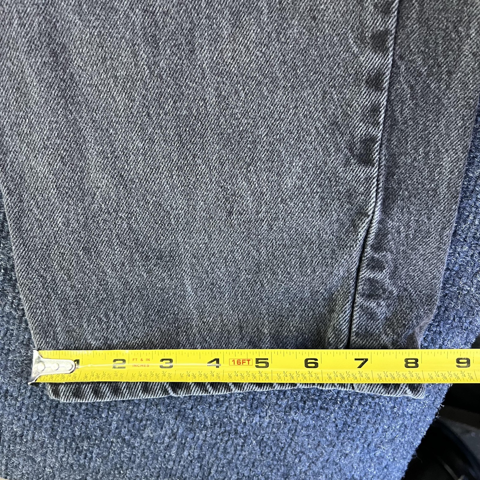 Y2K Levis 550 Jeans Mens 38x32 Black Denim Relaxed Tapered Charcoal Wash Casual thumbnail 11