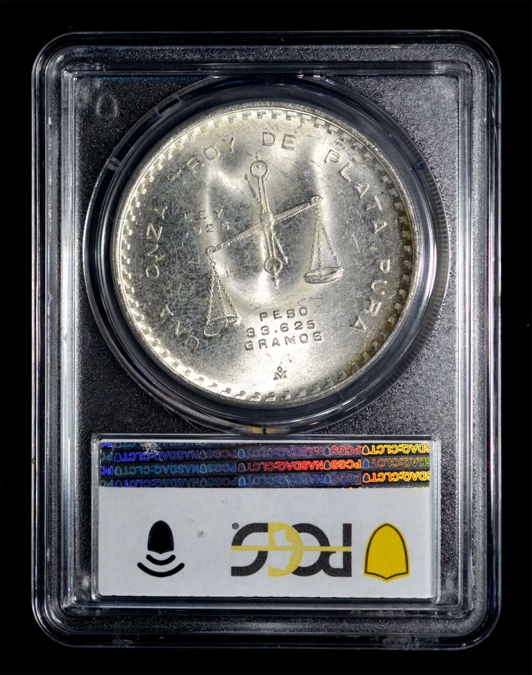 PCGS MS63 1980 MO Mexico Silver 1 Onza - Amazing Rainbow toning!!!! - Image 2 of 4