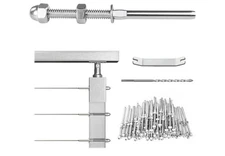 Muzata 100 Pack 1/8" Cable Railing Hardware For 2" Post, Silver 