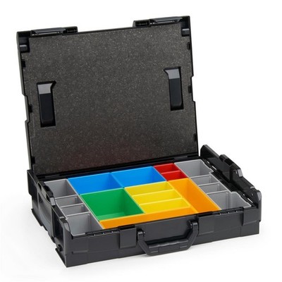 L-Boxx 102 schwarz Werkzeugkoffer mit Deckelpolster und Insetboxen-Set H3