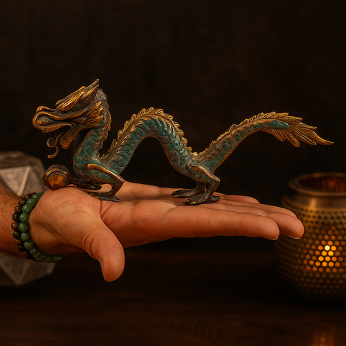 Fengshui Dragon Figurine with Sphere - Picture 2 of 2