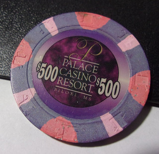 PALACE CASINO RESORT $500 hotel casino gaming poker chip Biloxi MS