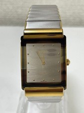 RADO Diastar Quartz Watch Square Gold Silver 153.0522.3 Working