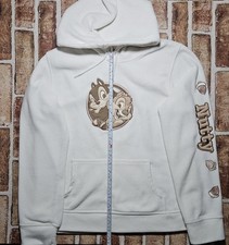 Disney Chip n' Dale Embroidered Fleece Hoodie Sweatshirt Women's Size XL White