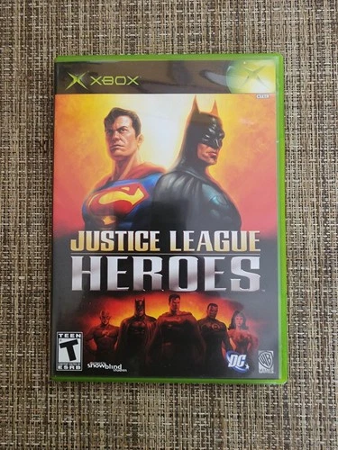 Justice League Heroes (Microsoft Xbox, 2006) Case Manual and Disc all in VG Cond